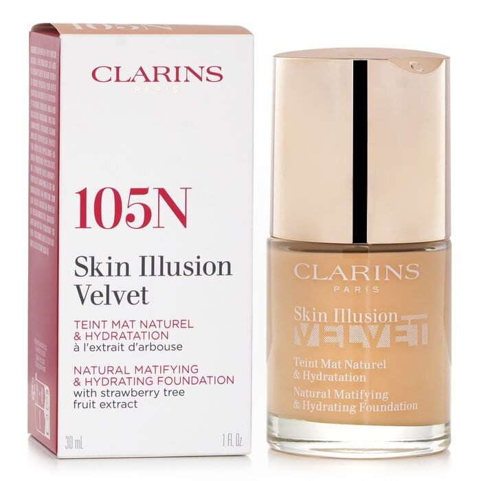 كلارنس كريم اساس فيلفت CLARINS Skin Illusion Velvet Foundation ,