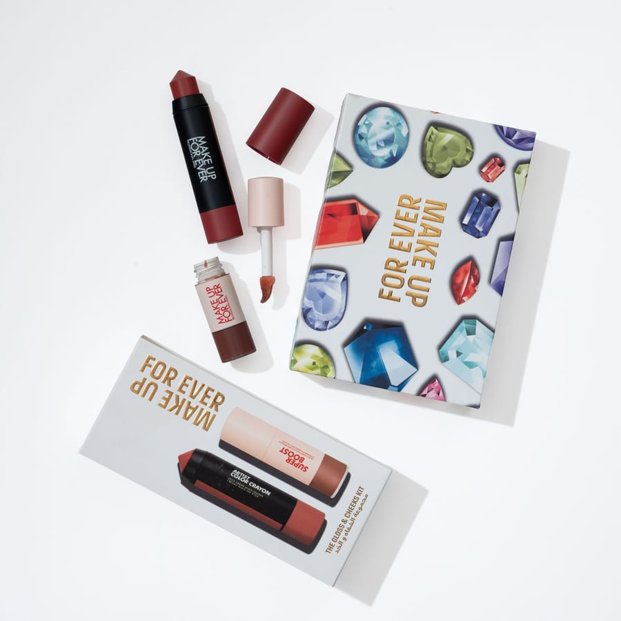 مجموعة مكياج الشفاه والخدود MAKE UP FOR EVER THE GLOSS & CHEERS KIT