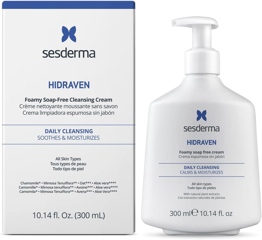 سيسديرما غسول رغوي كريمي خالٍ من الصابون - 300 مل Sesderma Hidraven Foaming Cream Without Soap - 300ml |