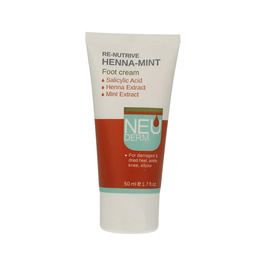 كريم نيوديرم ري-نيوترايف للقدمين برائحة الحناء والنعناع Neuderm Re-Nutrive Henna-Mint Foot Cream 50ml