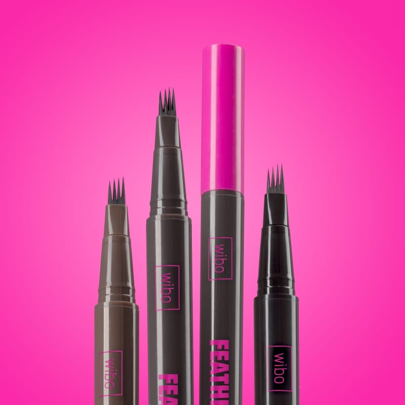 قلم تحديد الحواجب ويبو فيذر إنك ذو 4 رؤوس دقيقة # بني فاتح wibo feather ink 4-tip microcomb brow liner # soft brown