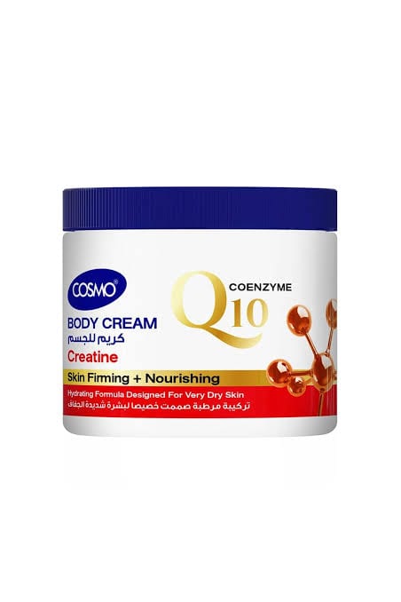 Cosmo Designs Cosmo Skin Care Coenzyme Q10 Vitamin C + Collagen Body cream 400ml - كريم الجسم للعناية بالبشرة، غني بالإنزيم المساعد Q10 وفيتامين سي والكولاجين، 400 مل