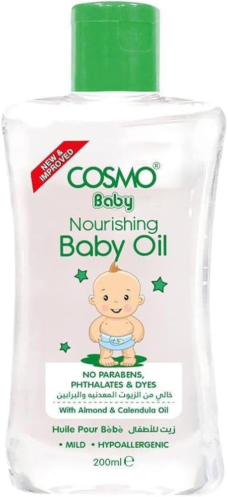 Cosmo Baby Oil Mild & Gentle Daily Care Nourishing Baby Oil - 200 ml - كوزمو زيت أطفال لطيف ومغذٍّ للعناية اليومية