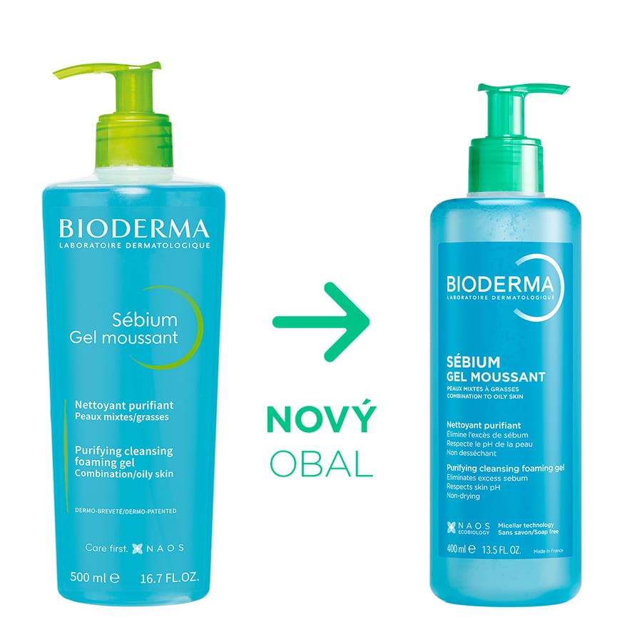 جل غسول منقّي للبشرة الدهنية والمختلطة بايودرما 400 مل BIODERMA Sébium Foaming Gel - Gentle Purifying Cleanser 400ml