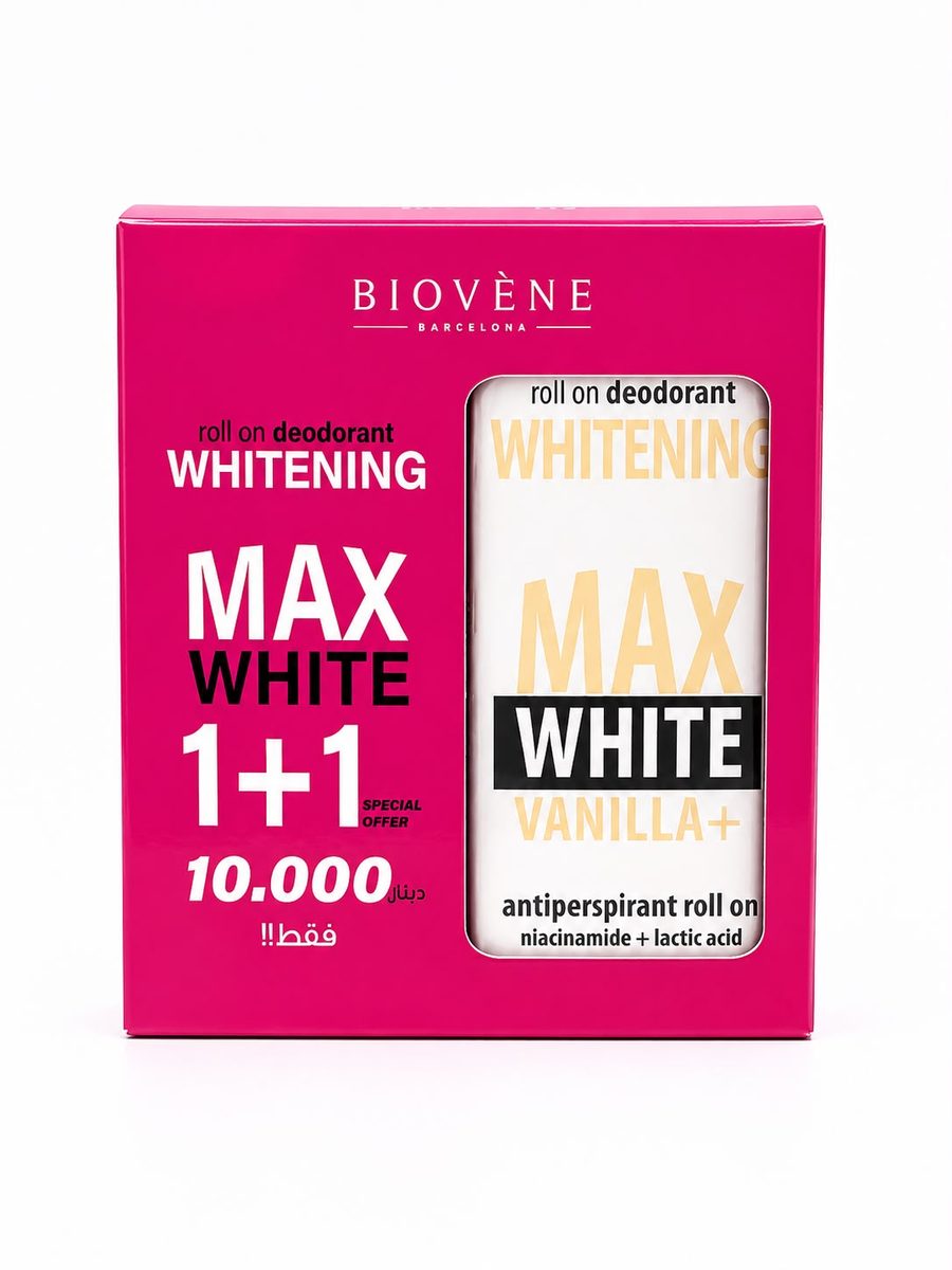 bovène Max White Roll-On Deodorant 1+1 بايوفين عرض رول مزيل للتعرق قطعتين 1+1