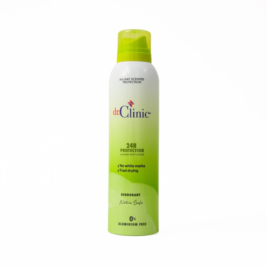 DR. CLINIC 24H PROTECTION DEODORANT NATURA SAFA دكتور كلينك رذاذ مزيل للتعرق
