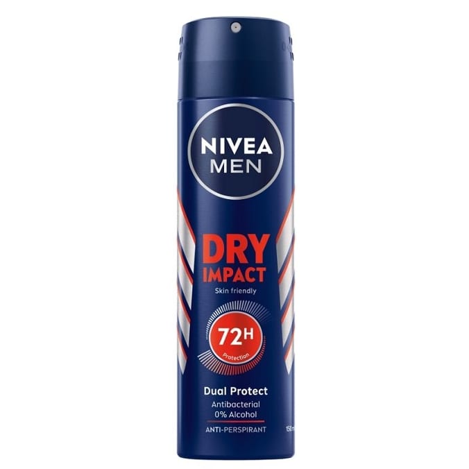 NIVEA Anti-Perspirant Dry Impact Deodorant Spray For Men-150 نيفيا بخاخ دراي امباكت مضاد للتعرق للرجال - 150 مل