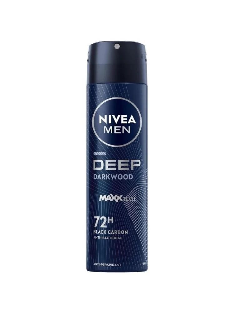 NIVEA MEN Deep Darkwood Anti-Perspirant Spray - 150 ml مزيل عرق نيفيا للرجال ديب دراي اند كلين 150مل (بخاخ)