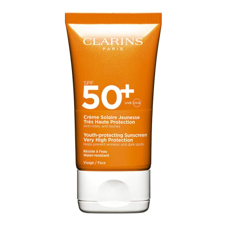 Clarins Sun Face Cream Spf50+ 50Ml - كريم كلارنس الواقي من الشمس للوجه بعامل حماية 50+، 50 مل