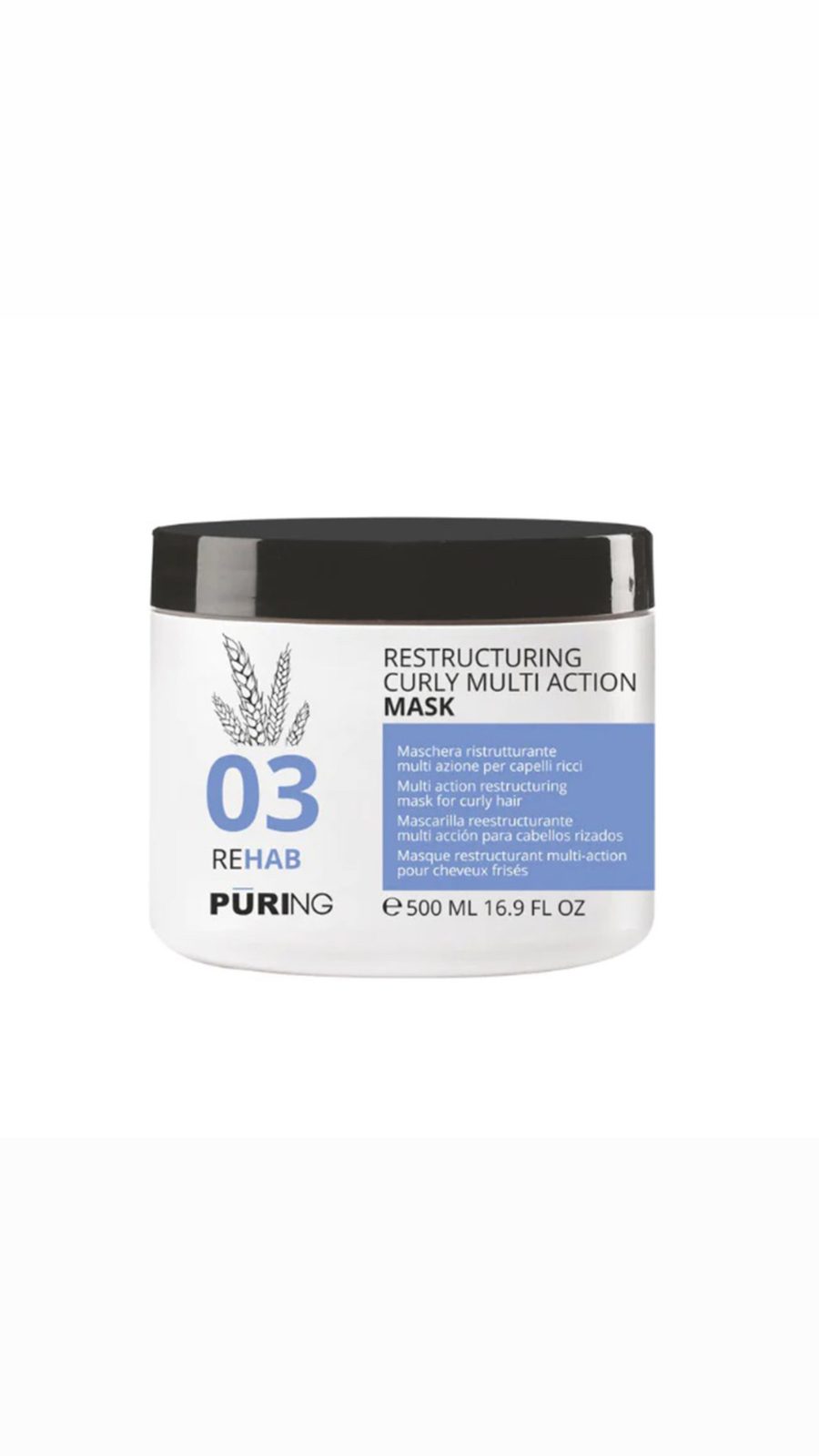 PURING 03 MASK FOR NATURALLY OR PERMED CURLY HAIR 500ml - قناع بيورينج 03 للشعر الكيرلي الطبيعي أو المعالج كيميائياً 500 مل