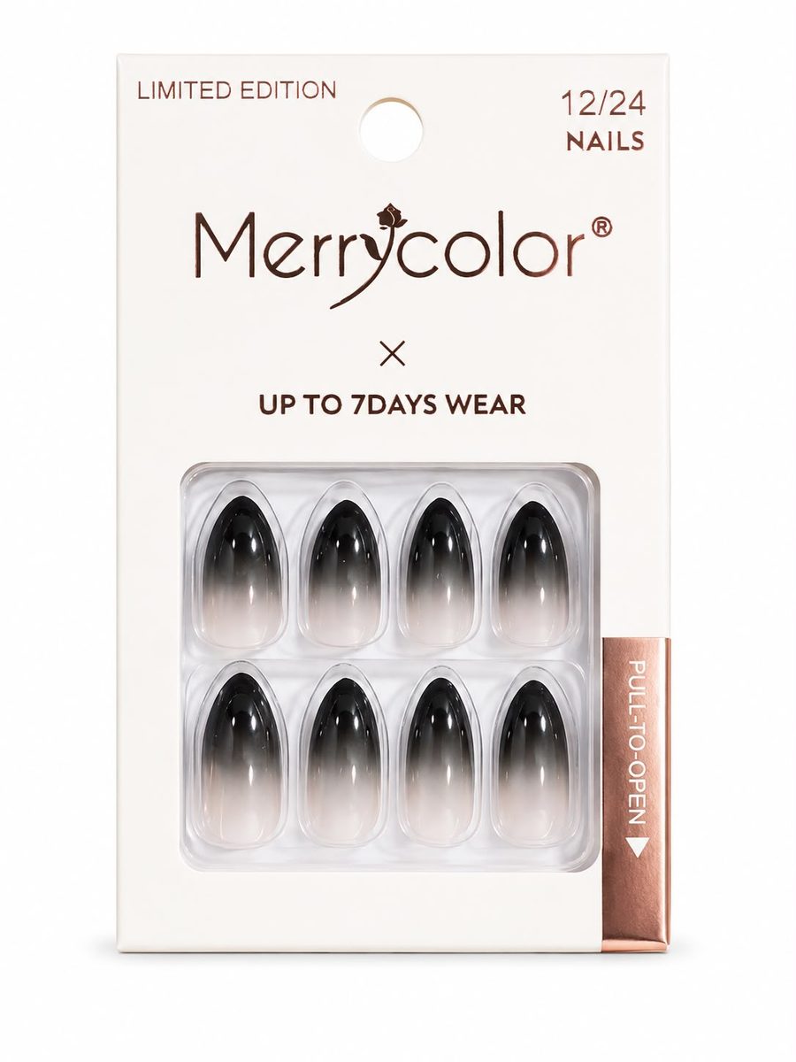 merrycolor nails - اظافر ملونة اسود