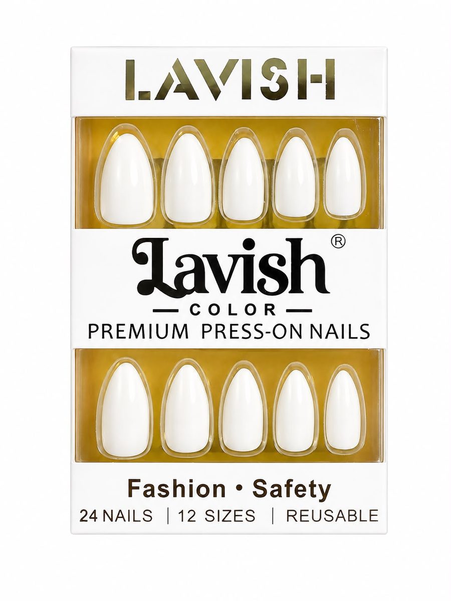lavish color nails - اظافر ملونة لون ابيض