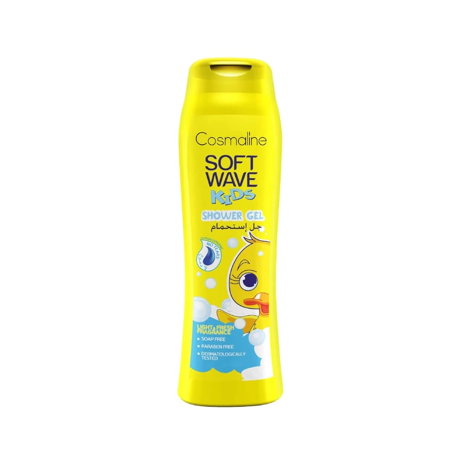 Cosmaline Soft Wave Tear Free light & fresh fragrance Shower Gel For Kids - 400ml | شاور جل سوفت ويف بالعطر المنعش بدون دموع للأطفال من كوزمولاين 400 مل