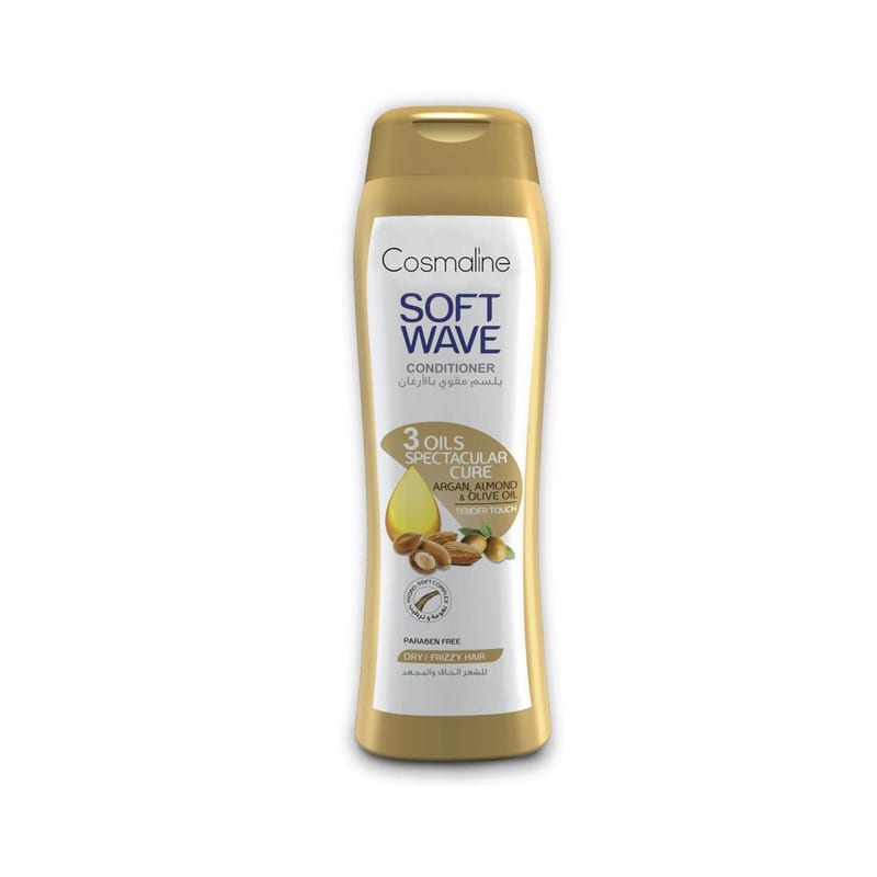 COSMALINE Soft Wave 3 Oils Spectacular Cure Dry & Frizzy Hair Conditioner - 400ml |كوزمالين بلسم سوف ويف للشعر الجاف والمجعد