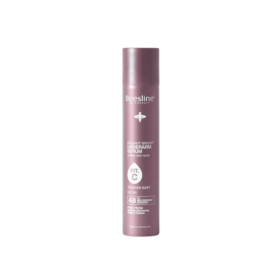 Beesline Radiant Bright Underarm Serum Vit C Spray 48h - 150ml | بيزلين بخاخ مضاد للتعرق و مفتح تحت الابط بفيتامين سي - 150 مل