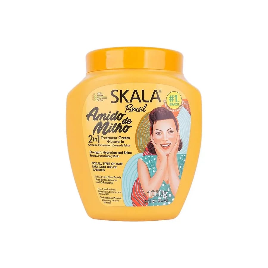 SKALA Brasil Amido de Milho Hair Treatment 1000g - كريم بالنشا لإصلاح وترطيب الشعر من سكالا - 1000 غ