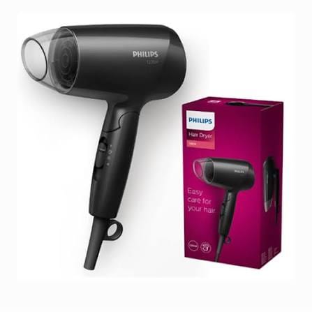 مجفف شعر فيليبس 1200واط 3 إعدادات أسود Philips 3 Settings1200W Essentialcare Hair Dryer