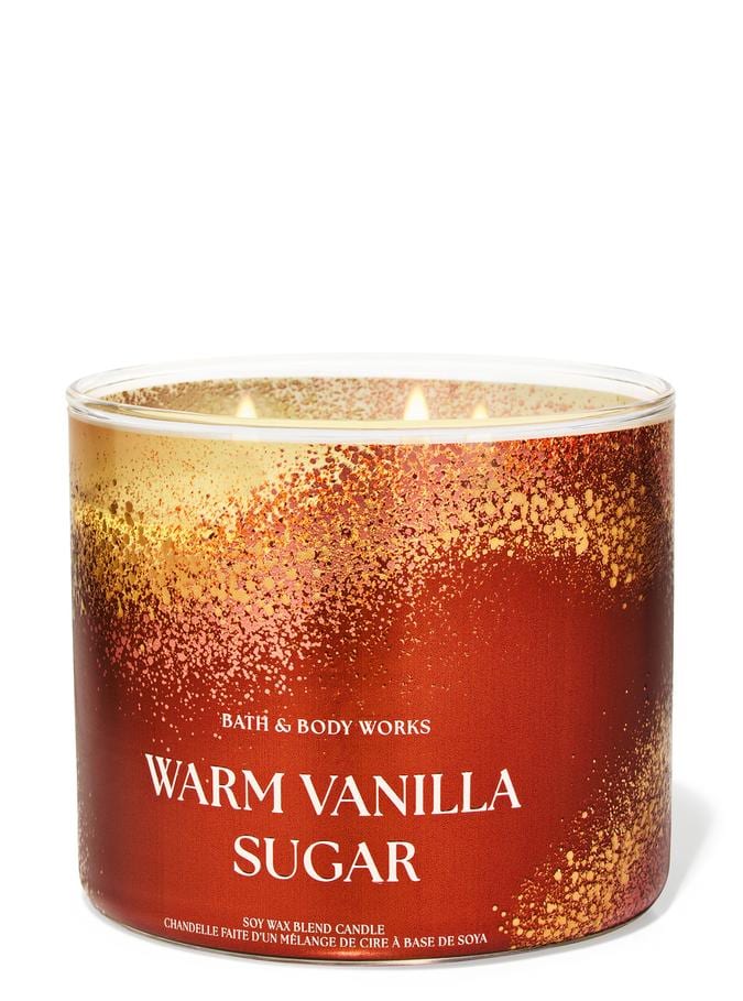شمعة فانيلا شكر بثلاث فتائل 411 غم Warm Vanilla Sugar 3-Wick Candle Bath & Body Works