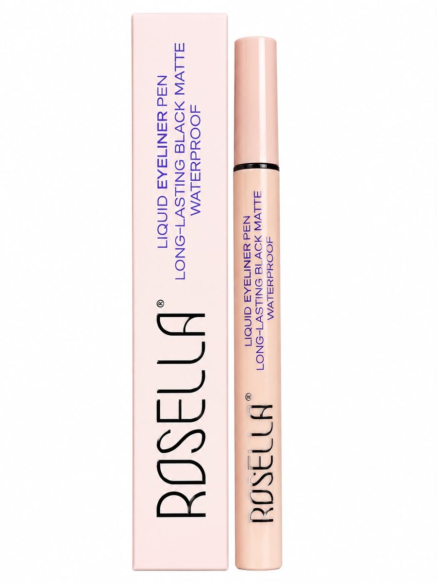 Rosella Liquid Eyeliner pen Long-lasting black matte روزيلا قلم لاينر عيون اسود مات