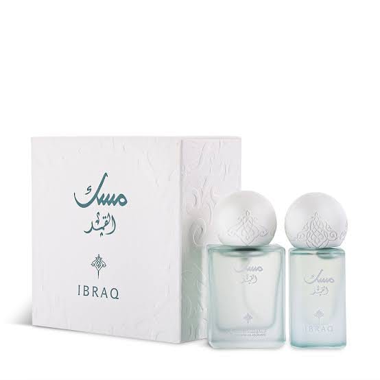 Al Qamar Musk Perfume & Oil Set 2 PCS مجموعة مسك القمر من ابراهيم القرشي 10 مل 6 مل تولا