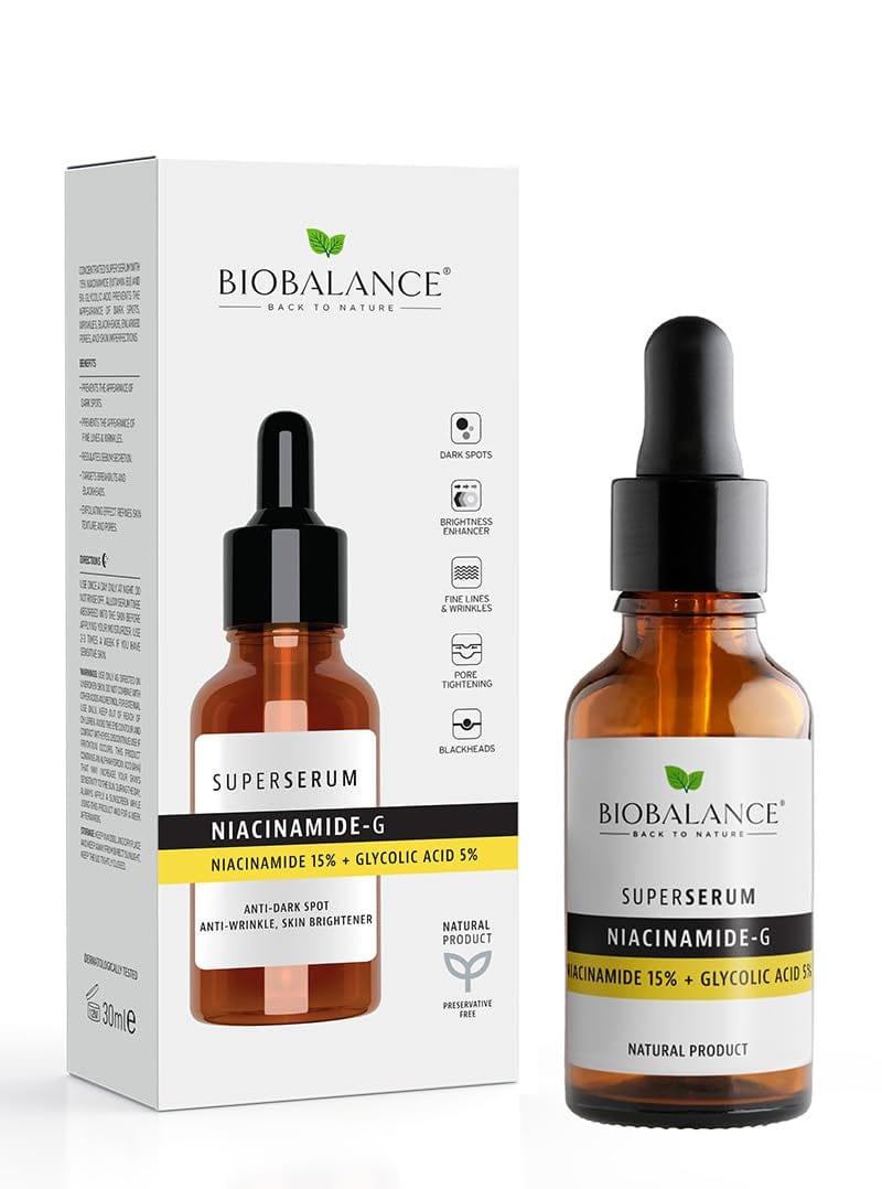 Bio Balance Niacinamide 15% + Glycolic Acid 5% Super Serum - 30ml | بايو بالانس سيروم نياسيناميد 15٪ + غليكوليك اسيد 5٪ - 30 مل