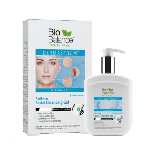 Bio Balance Dermasebum Facial Cleansing Gel - 250ml | بايو بالانس غسول للبشرة الدهنية والمختلطه مضاد للحبوب والمسام - 250 مل