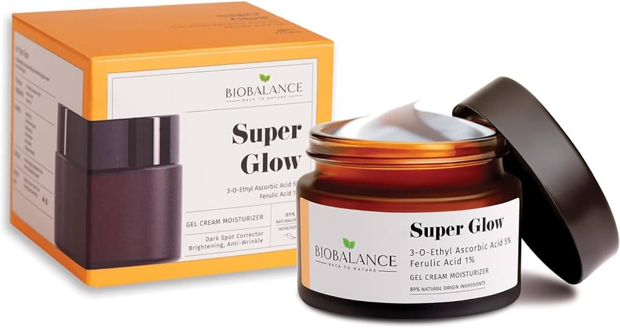 Bio Balance Super Glow Brightening cream-gel with Ascorbic Acid 5% + Ferulic Acid 1% - 50ml | بايو بالانس كريم التفتيح و النضارة مع فيتامين سي - 50 مل