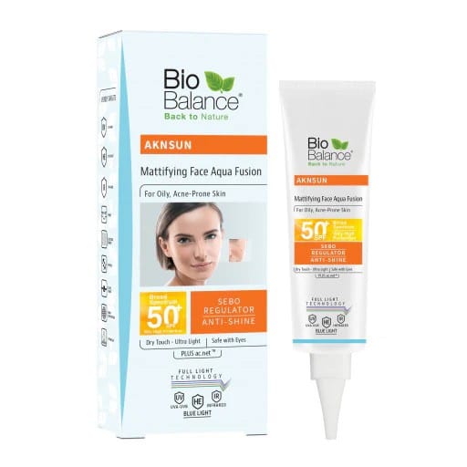 Bio Balance Aknsun Mattifying Aqua Fusion SPF 50 Dry Touch - 40 ml | بايو بالانس واقي شمسي للبشرة الدهنية بعامل حماية 50 - 40 مل