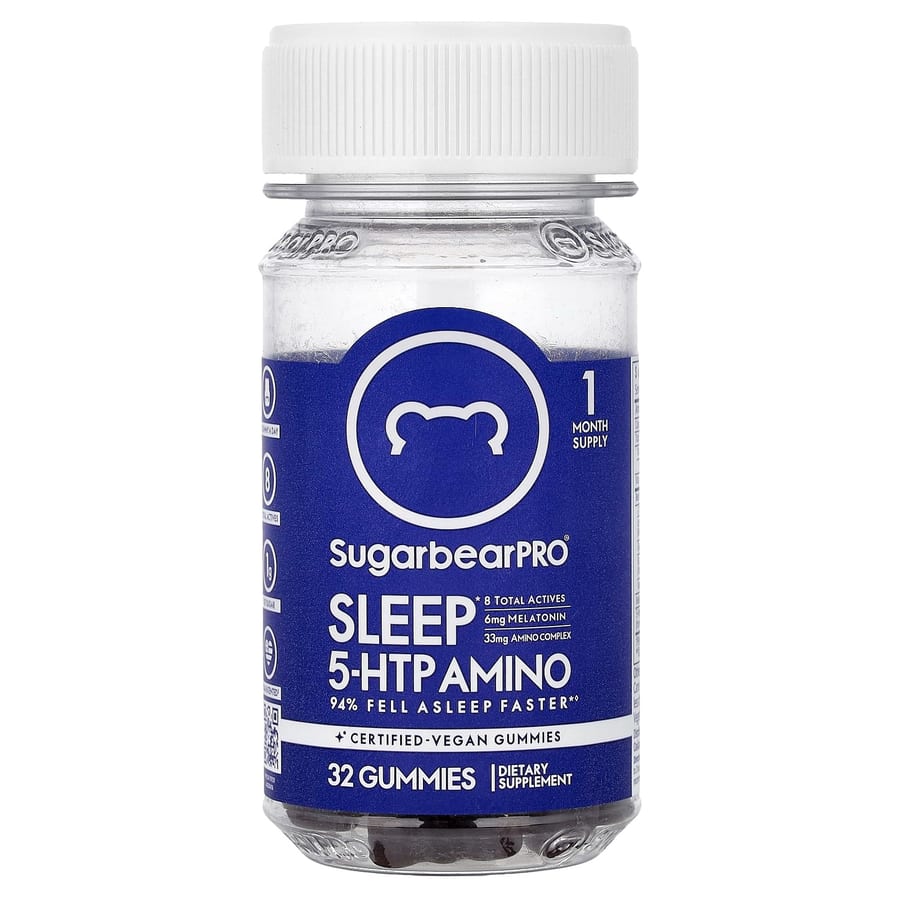شوكربيربرو سليب 5-HTP أمينو( 32 قطع) - SugarbearPRO Sleep 5-HTP Amino (32Gummies)