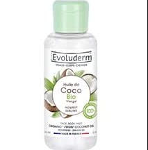Evoluderm - Huile de coco bio vierge - 100 ml - زيت جوز الهند البكر العضوي 100 مل إيفولوديرم