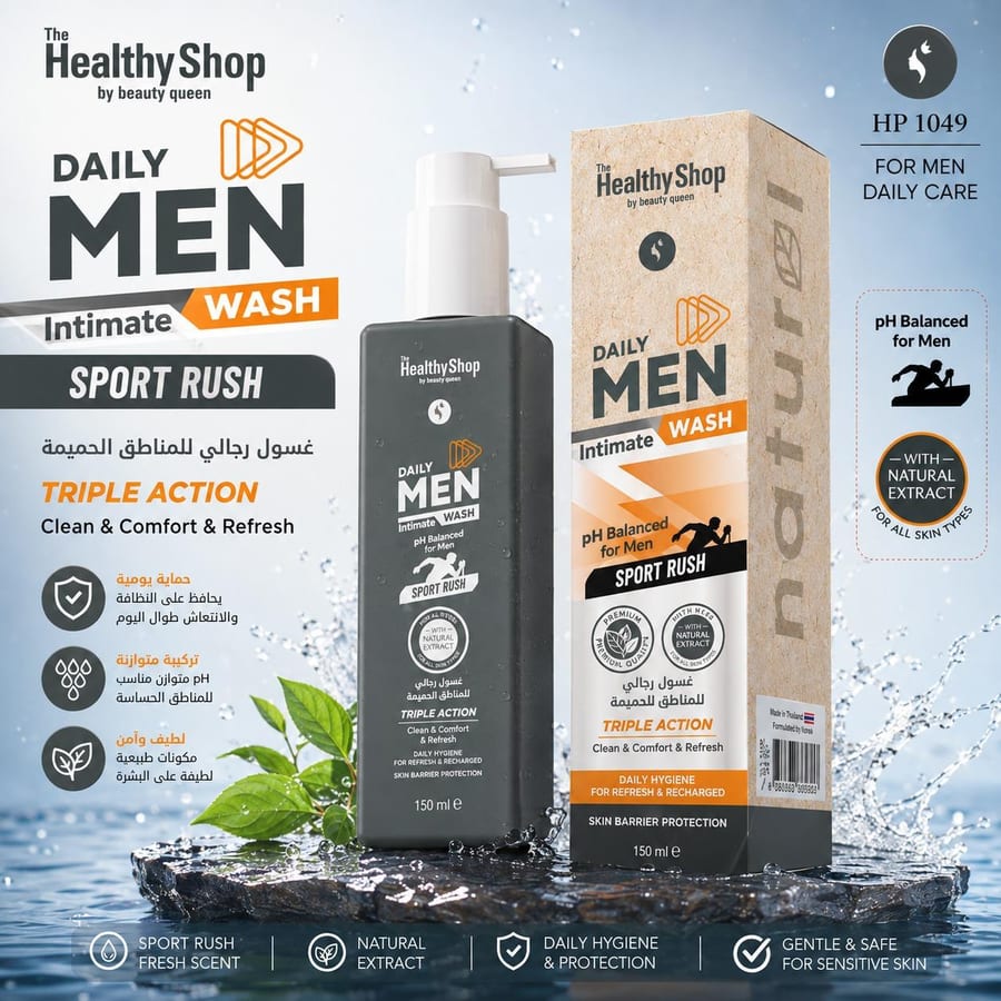 Healthy shop men intimate wash 150ml - غسول رجالي للمناطق الحميمية من هيلثي شوب # sport rush