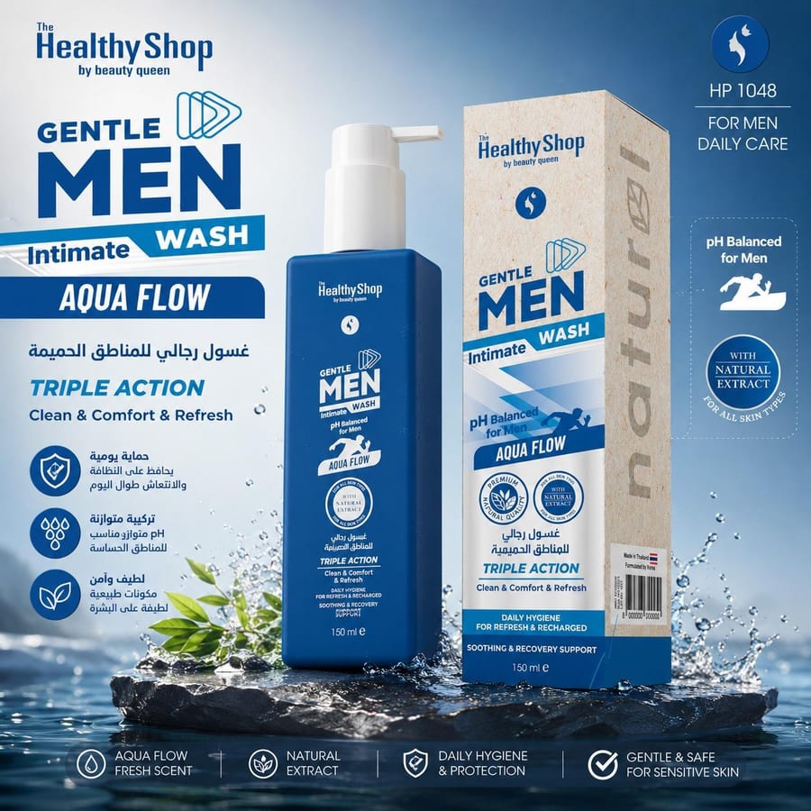 Healthy shop men intimate wash 150ml - غسول رجالي للمناطق الحميمية من هيلثي شوب # aqua flow